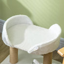 Torre per Gatti max 5 Kg con Tiragraffi e Palline 48x38x42 cm in Poliestere e Juta Giallo e Bianco