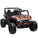 Macchina Elettrica per Bambini UTV 12V con Cintura Telecomando Sospensioni USB 3-6 km/h Marrone      