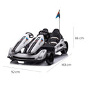 Go-Kart Elettrico per Bambini 2 Posti 24V Bianco  