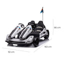Go-Kart Elettrico per Bambini 2 Posti 24V Bianco  