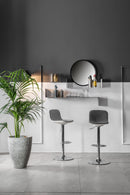 Set 2 Sgabelli 38,5x36xH88/102 cm in Tessuto e Metallo Jimmy Grigio scuro
