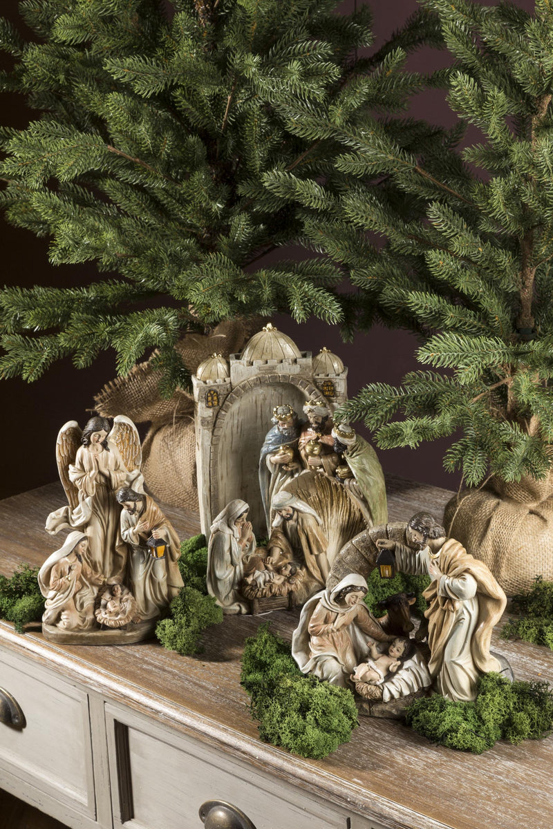 Natività con Angelo H23 cm in Resina