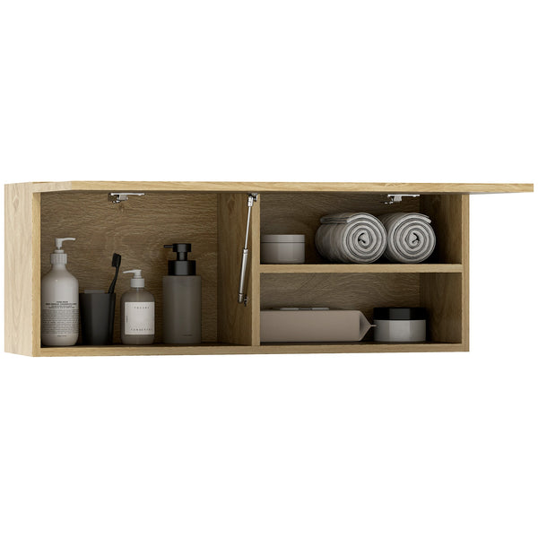 sconto Mobiletto Bagno Pensile 80x25x30 cm con Anta a Ribalta Legno Naturale