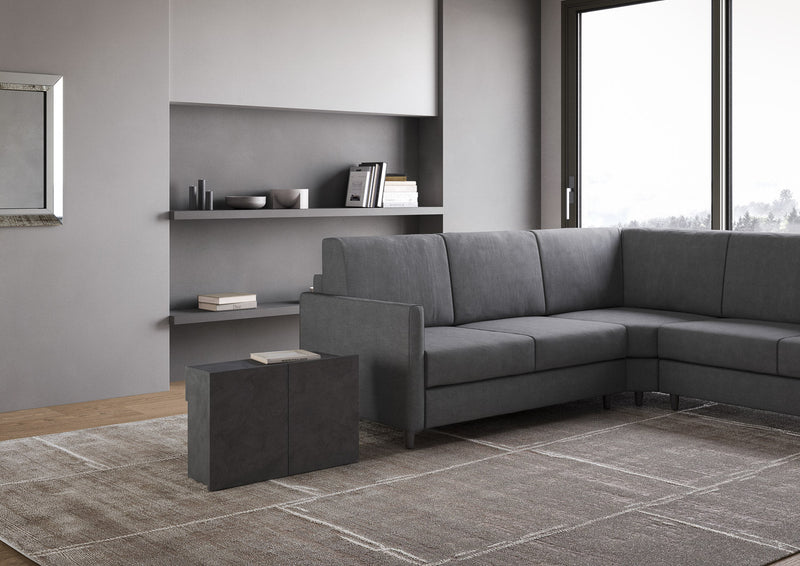 Panca Allungabile Inferiore 72-300x26x45 cm Evolve Antracite Spatolato  