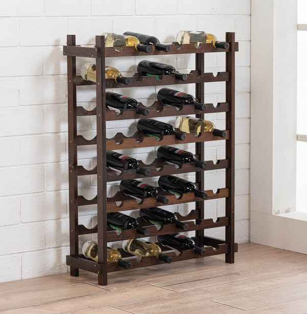 acquista Cantinetta Portabottiglie in Legno 72x25x100 cm 48 Bottiglie Noce