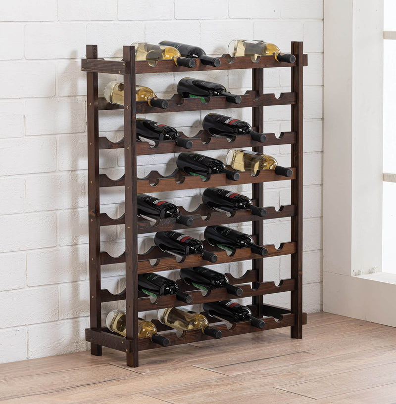 Cantinetta Portabottiglie in Legno 72x25x100 cm 48 Bottiglie Noce