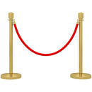 Colonnine Segnapercorso con Corda Vellutata Base Riempibile in Acciaio Inox Ø32x96 cm Oro 
