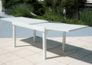 Tavolo Allungabile da Giardino 135/270x90x75 cm Montecatini in Alluminio Bianco