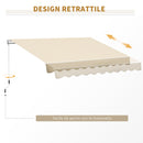 Tenda da Sole Avvolgibile a Parete 3x2.5m in Alluminio Beige 