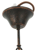 Lampadario Ingranaggio Double Ø73,5x16 cm in Ferro e Legno Nero e Rame