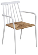 Sedia da Giardino in Alluminio e Paglia Vorghini Finale Ligure Bianco