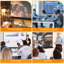 Telo per Proiettore Pieghevole da 84" con Treppiede Regolabile 200x8x118 cm in Plastica e Metallo Nero 