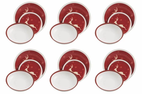 Service De Table 18 Pièces en Porcelaine VdE Tivoli 1996 Renne Blanc sconto