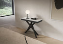 Consolle Allungabile 90-196x40x77 cm Saki Small Evolution Bianco Frassino Gambe Antracite 