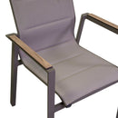 Sedia da Giardino 56x66xh90 cm in Alluminio e Texilene Riverside Tortora