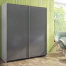 Binario per Porte Scorrevoli per Armadio 230 cm Spessore 16 mm con Kit di Accessori Emuca Grigio Metallizzato