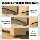 Armadio da Giardino Walk-in 147x68x198 cm con Pavimento e 4 Finestre in Legno di Abete      