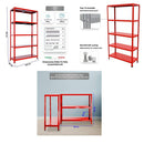 Scaffale in Metallo 5 Ripiani 100x40x187 cm  Ettore Rosso