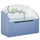 Boîte de rangement pour jouets en MDF bleu 60x30x50 cm