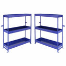 Set 2 Scaffali per Van Furgone 116,5x115x34,8 cm in Acciaio Senza Bulloni Blu