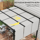 Gazebo Pergola con 3 Tettucci Regolabili 300x350 cm in Acciaio e Poliestere Grigio Chiaro      