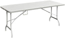 Tavolo Catering Rettangolare Pieghevole 180x75x75 cm in HDPE Bianco