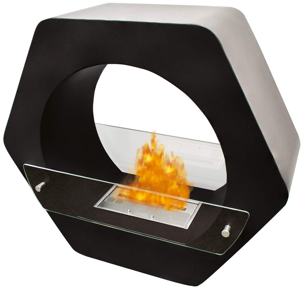 online Cheminée Bioéthanol au Sol 76x85 cm Karlsen Sirmione Noir