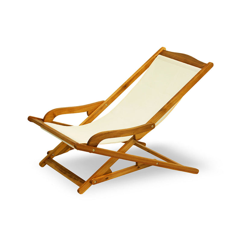 Sdraio da Giardino Pieghevole in Legno Acacia e Textilene Taddei Sabah