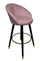 Tabouret de Bar Prague Rose 55x56x104 cm Bois et Eponge Rose Noir et Or