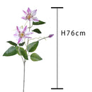 Set 4 Rami Artificiali di Clematis Composto da 2 Fiori Altezza 76 cm Bianco