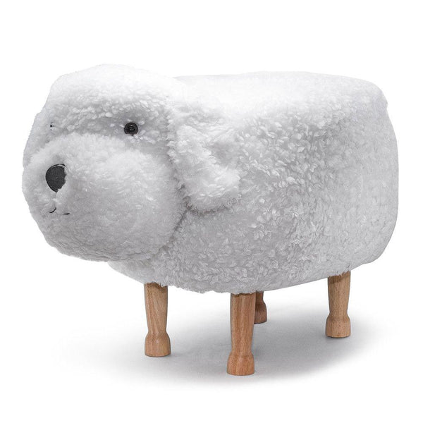 online Tabouret Pouf Repose-Pieds pour Enfants 67x35x41 cm Chien Caniche Blanc Divina Home