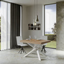 Tavolo Allungabile 120-380x90x77 cm Volantis Premium Quercia Natura Telaio Bianco 