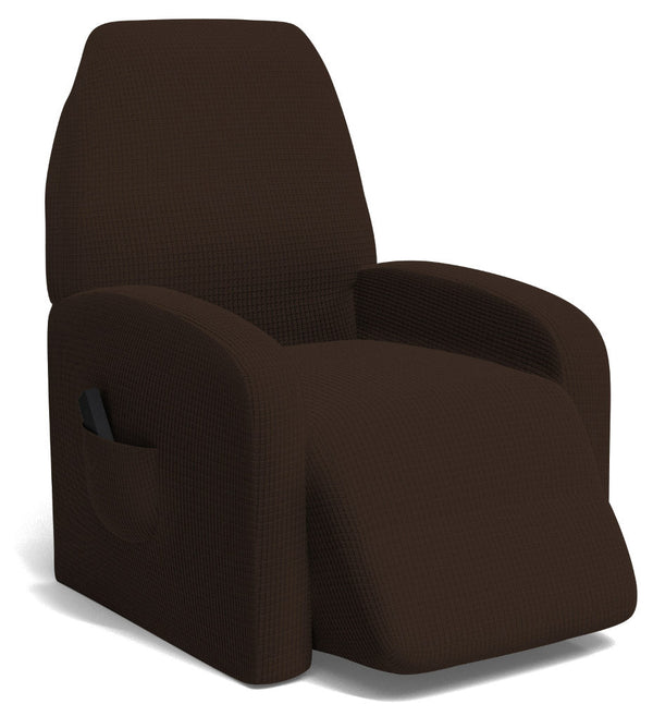 Housse de fauteuil inclinable extensible taille unique avec poche latérale marron prezzo