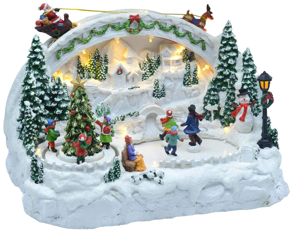Village de Noël en Patinage Résine avec Lumières et Sons 33x21xh24 cm Adami acquista