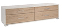 Mobile con 4 Cassetti 179x50x47 cm Ossido Bianco/Rovere Naturale