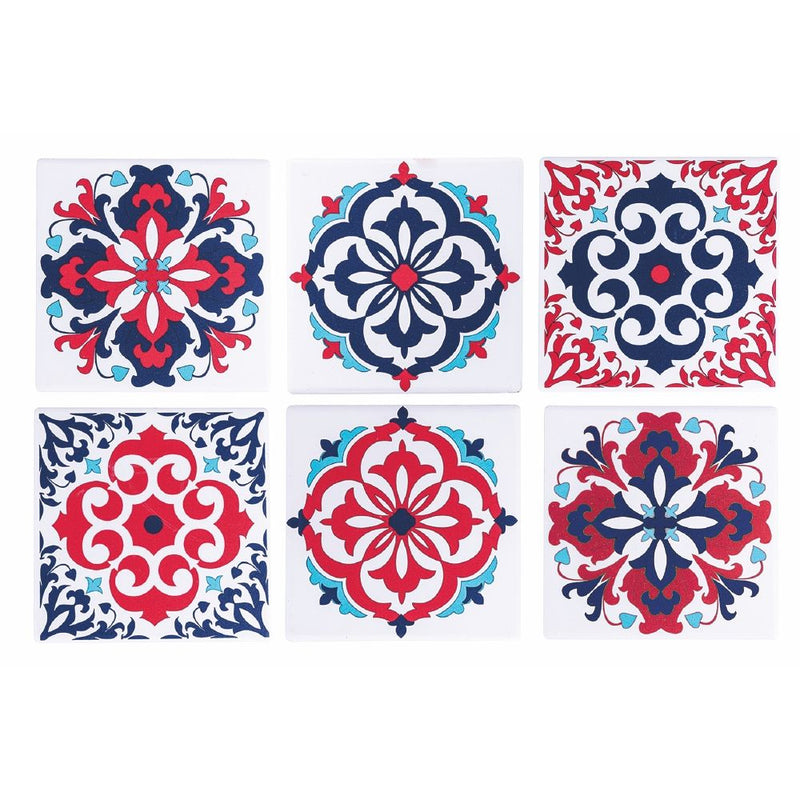 Set 6 Sottobicchieri 10x10x1 cm  in Ceramica VdE Tivoli 1996 Barrio