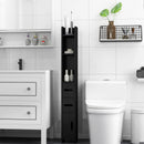 Mobile a Colonna da Bagno 15x17x120 cm Design Compatto Salvaspazio Nero  
