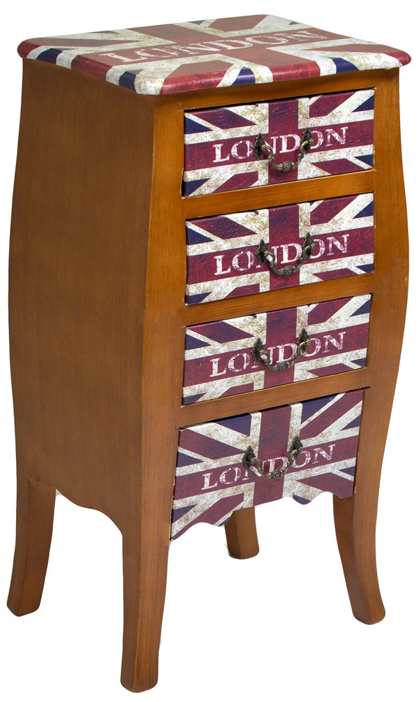 prezzo Commode en bois 4 tiroirs London