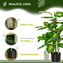 Pianta Artificiale Sempreverde H95 cm con Vaso per Interni ed Esterni Verde