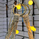 Poltrona Sospesa Giardino Tessuto Sedia Dondolo Pensile Amaca con Cuscino Beige