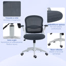 Sedia Operativa da Ufficio 65.5x61.5x88-97.5cm con Schienale a Rete Grigio