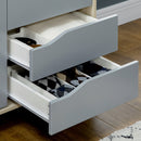 Armadio Guardaroba a 2 Ante 88,9x50,1x184,5 cm 3 Ripiani e 2 Cassetti in Truciolato e MDF Grigio