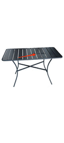 Tavolo da Giardino 120x70x71 cm in Acciaio Grigio Opaco Seconda Scelta