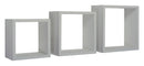Set 3 Mensole da Parete Cubo in Fibra di Legno Incubo Grigio Sasso