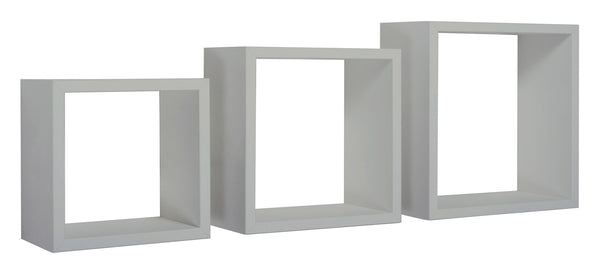 Set 3 Mensole da Parete Cubo in Fibra di Legno Incubo Grigio Sasso sconto
