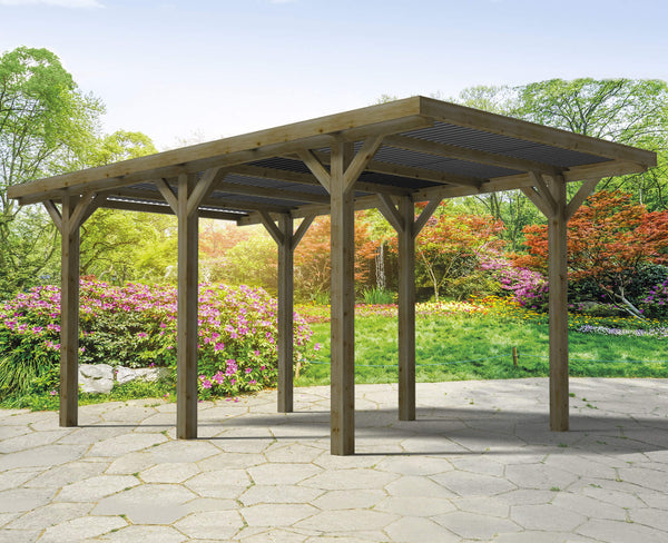 Carpot Car Box Simple Sans Couvercle 304x512 cm en Bois prezzo