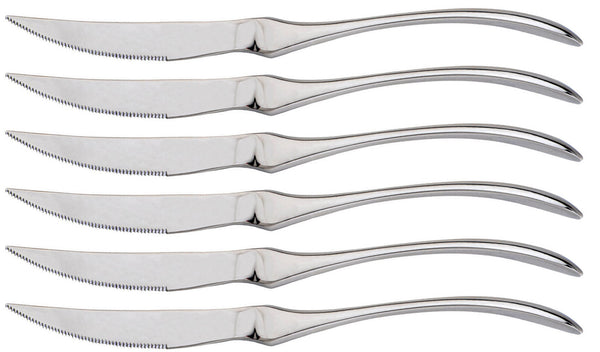 Ensemble de 6 couteaux de table à lame dentelée en acier inoxydable Trek acquista