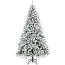 Albero di Natale Innevato Ø100x180 cm con 650 Rami Ignifughi e Base Pieghevole in Acciaio Verde      