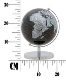 Mappamondo Nero Ø20x28 cm Plastica e Ferro Nero e Argento