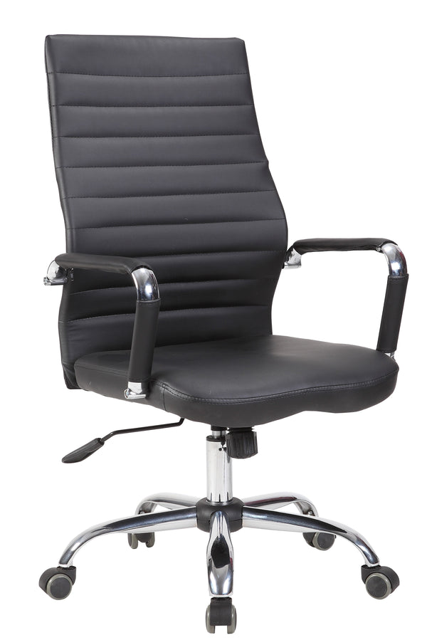 Chaise de bureau de direction 57x55x104/111 cm en acier et simili cuir noir online